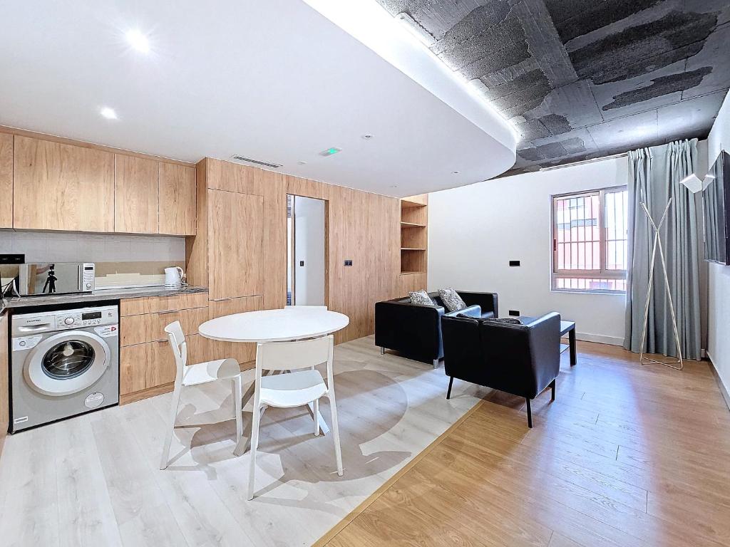 Fotografía del salón-cocina